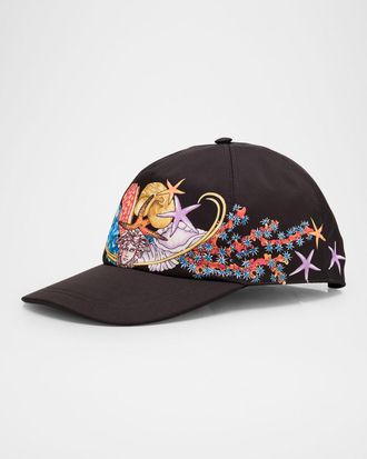 Versace Mens La Vacanza Foulard Twill Baseball Cap