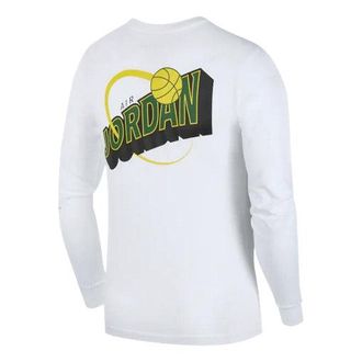 Nike Jordan Air Jordan Legacy AJ10 Alphabet Logo Printing Long Sleeves White CT0736-100