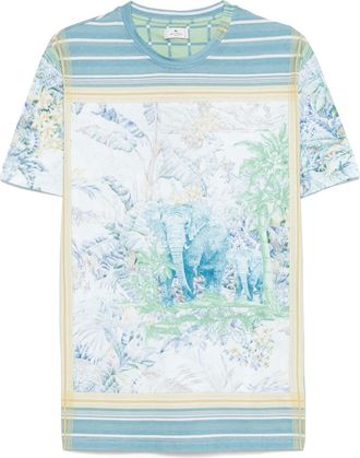 Etro graphic-print T-shirt - men - Cotton - M - Blue