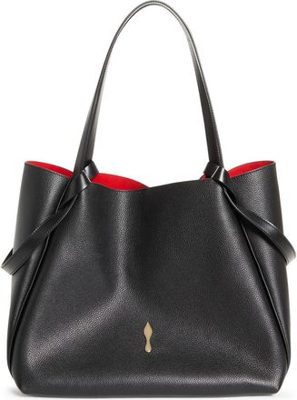 Christian Louboutin Large Bettina Leather Tote in Bk01 Black at Nordstrom