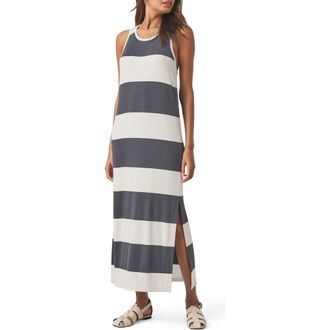 Splendid Jenna Stripe Tank Dress in White/Ink at Nordstrom Rack, Size X-Large
