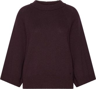 Marella 002 Mora Gebreide trui met ronde hals - Dames - Truien - Bruin - Maat: XS