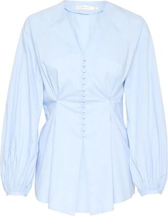 Inwear Overhemden, Dames, Blauw, XS, Katoen, Helveiw Blouse