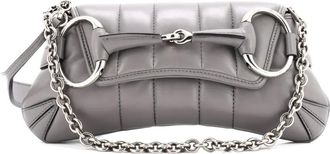 Gucci Horsebit Chain Vertical Quilted Leather Small shoulder bag - Grijs