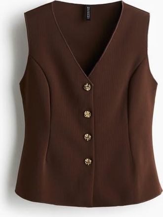 H&M Tailored Jersey Waistcoat in Dark Brown at Nordstrom, Size X-Small