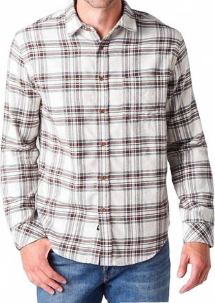 Rails Sussex Shirt In Oat Grey/brick