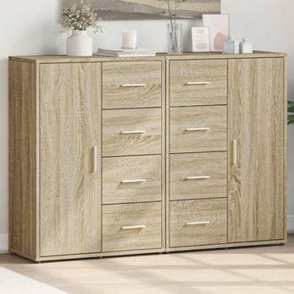 Berkfield Home Sideboards 2 pcs Sonoma Oak 60x31x84 cm Engineered Wood in Brown | Size: 60 x 31 x 84 cm
