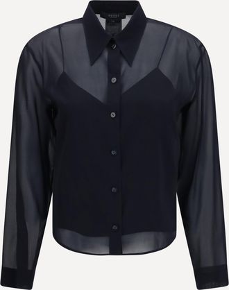Gucci Camicia in chiffon elasticizzato di seta Woman 42