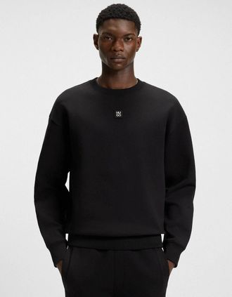 HUGO BOSS Mens HUGO Dettil Mens Sweatshirt - Black 002 - Size: 42