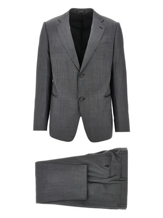 Emporio Armani single-breasted suit - men - Virgin Wool/Silk - 54 - Grey