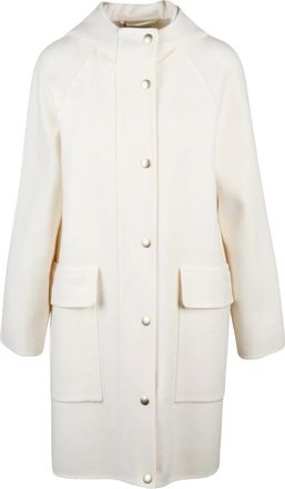 Eleventy Jassen, Dames, Wit, XS, Wol, Enkelrij broekjas