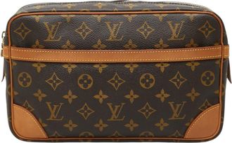 Louis Vuitton Brown Pvc Leather Clutch Bag (Pre-Owned)