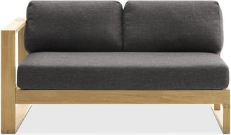 Castlery Rio Outdoor Teak 2-Seater Sofa - Slate - Treated Solid Teak Wood - Durable - Water-Repellent