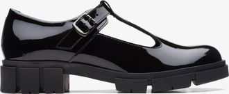 Clarks Teala Bar Zwarte Leren Patent Schoenen