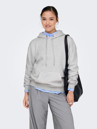 Only Kapuzensweatshirt ONLY ONLDAZE L/S HOOD SWT NOOS, Damen, Gr. XS, grau (light grau melange), Sweatware, Obermaterial: 78% Baumwolle, 22% Polyester, uni
