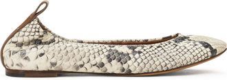 Lanvin WHITE BALLERINE AVEC FAUX EXOTIQUE FLATS
