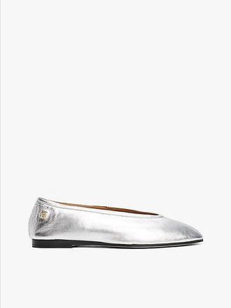Tommy Hilfiger Metallic Leather Ballerinas