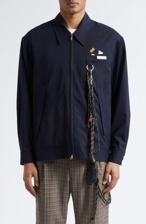 Song for the Mute Wool Blend Coachs Jacket in Navy at Nordstrom, Size 36 Us