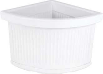 Monacis Maceta Decorativa De Esquina, 47x47 Cm, H38 Cm, Fabricada En Pol&iacute;mero Blanco Resistente, Para Plantas De Jard&iacute;n Y Terraza - Made In Italy