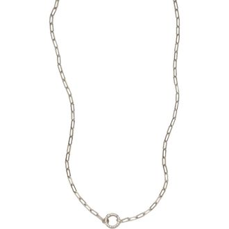 Made by Mary Jude Charm Necklace with CZ Link Lock in Silver at Nordstrom