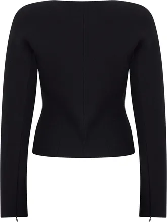 Blumarine Womens Blazer Double-Breasted Cr&ecirc;pe Black Polyester Tops Top