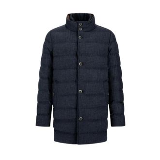 Herno Flanellen Donsjas - Heren - Jassen - Blauw - Maat: M Flanel