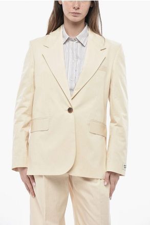 Maison Kitsun&eacute; Oversized Cotton Blazer with Side Slits size 40