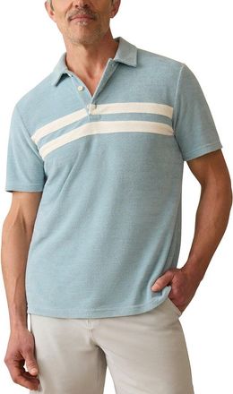 Faherty Cabana Towel Terry Surf Stripe Polo