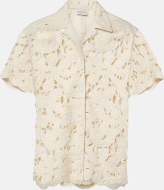 Moncler Camicia in crochet di misto cotone
