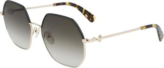 Longchamp Elegante metalen zonnebril - Dames - Zonnebrillen - Geel - ONE Size - Accessoires