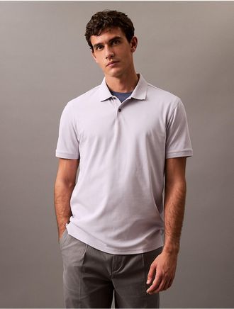 Calvin Klein Mens Liquid Touch Polo Shirt - Grey - XS