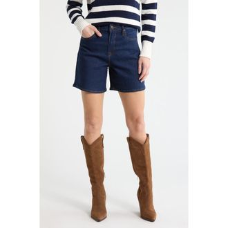 Vigoss High Waist Mid Thigh Denim Shorts in Rinse at Nordstrom Rack, Size 25