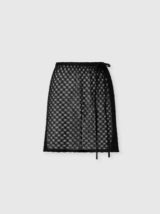 Missoni Mini Pareo Skirt In Lam&eacute; Viscose With Raschel Workmanship in Black at Nordstrom, Size X-Small