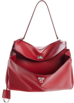 Balenciaga Small Rodeo Leather Top Handle Bag in 6246 Cherry Red at Nordstrom