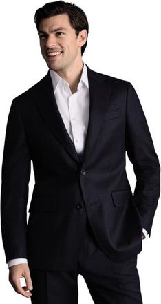 CHARLES TYRWHITT Slim Fit Italian Flannel Suit Jacket in Navy at Nordstrom, Size 38