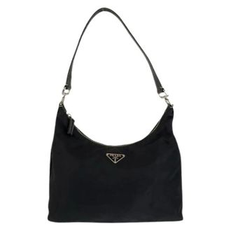 Prada Pre-owned Shoulder Bags, female, Black, Size: ONE SIZE Pre-owned Tessuto Nylon Shoulder Bag