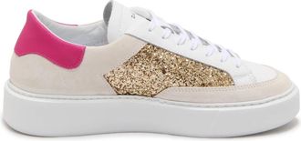 D.A.T.E. Sfera Pop White-Fuxia Sneakers - Dames - Sneakers - Wit - 39 EU - Leer - Schoenen