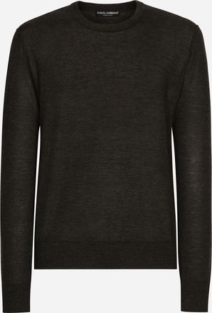 Dolce & Gabbana Pull Girocollo - Man Sweaters And Cardigans Gray Cashmere 46
