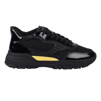 Lavair Heren Pacific 2.0 Nappa Leren Chunky Flat Sneakers (Zwart/Geel)