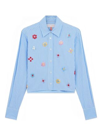 Mira Mikati Gestreepte blouse met pailletten - Blauw