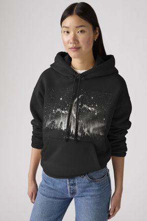 Levi's Sudadera con capucha estampada Salinas - Mujer - XS - Negro / Moonlight Pirata Black