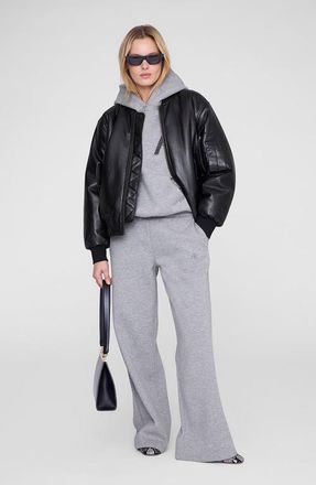 Anine Bing Monogram Kacey Sweatpant in Medium Heather Grey at Nordstrom, Size X-Small