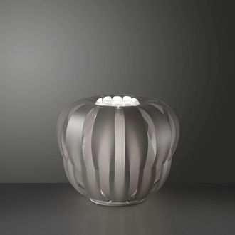 Linea Zero L&aacute;mpara De Mesa Plateada En Metal Blanco Cm 42 X 33h