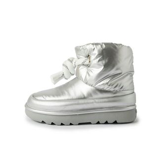 Generic QXDZSW Blend Winter Women Snow Boots Fashion Polyester Cloth Cross Strap Ankle Boots Ladies Silver Black Apricot Platform Boots