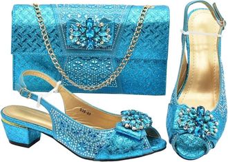 Generic Italian Shoes And Bag Sets For Evening Party With Stones Rhinestoness Shoe And Bag Set For Party Pumps