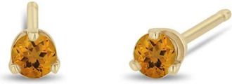 Zo&euml; Chicco 14K Gold Stone Stud Earrings in Yellow Gold/Citrine at Nordstrom