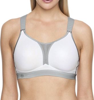 Anita Dynamix Star Maximum Support Sport Bra In White/metallic