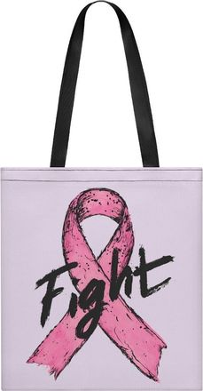 Generic Breast Cancer Fight Cancer Awareness Ribbon Tote Bag for Women Men Shoulder Bags Purses Pouch Handbags