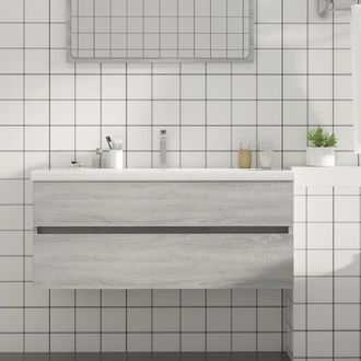 vidaXL Mueble De Lavabo Madera De Ingenier&iacute;a Gris Sonoma 100x38,5x45cm Vidaxl