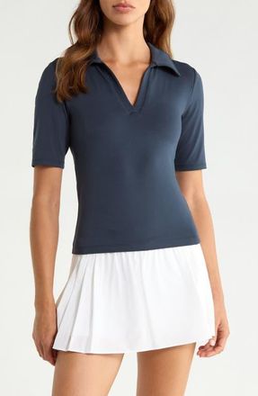 Beyond Yoga Sport Active Polo in Nocturnal Navy at Nordstrom, Size X-Small